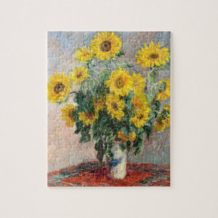 Claude Monet Bouquet of Sunflowers 1881 Art Jigsaw Puzzle