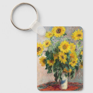 Claude Monet Bouquet of Sunflowers 1881 Art Key Ring