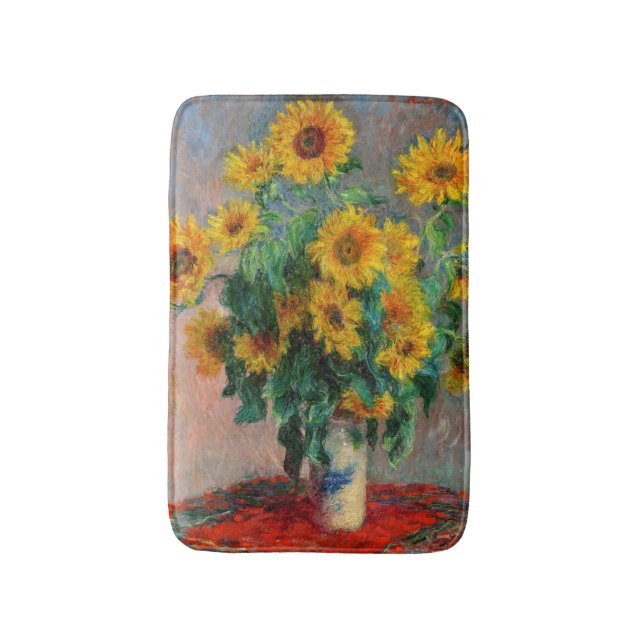 Claude Monet - Bouquet of Sunflowers Bath Mat (Front Vertical)