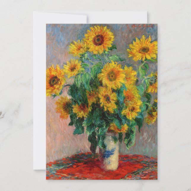 Claude Monet - Bouquet of Sunflowers Invitation (Front)