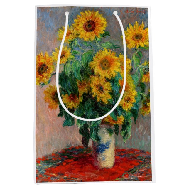 Claude Monet - Bouquet of Sunflowers Medium Gift Bag (Front)