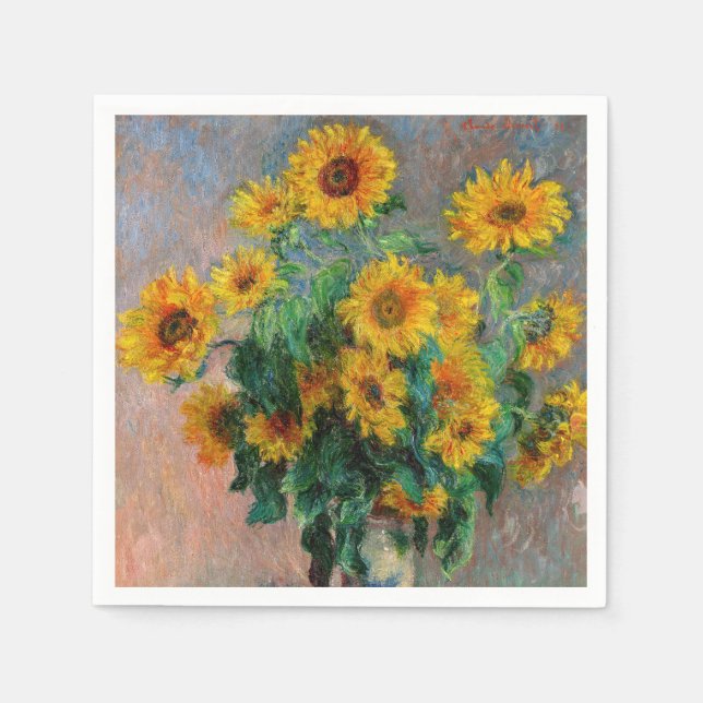 Claude Monet - Bouquet of Sunflowers Napkin (Front)
