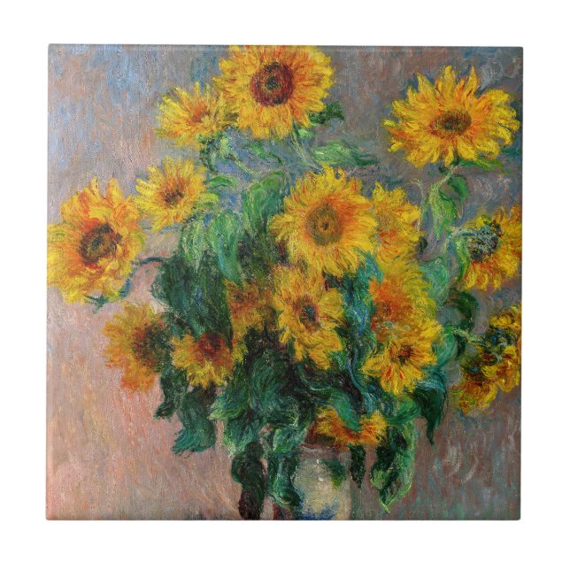 Claude Monet - Bouquet of Sunflowers Tile (Front)