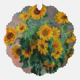 Claude Monet - Bouquet of Sunflowers Tree Decoration Card