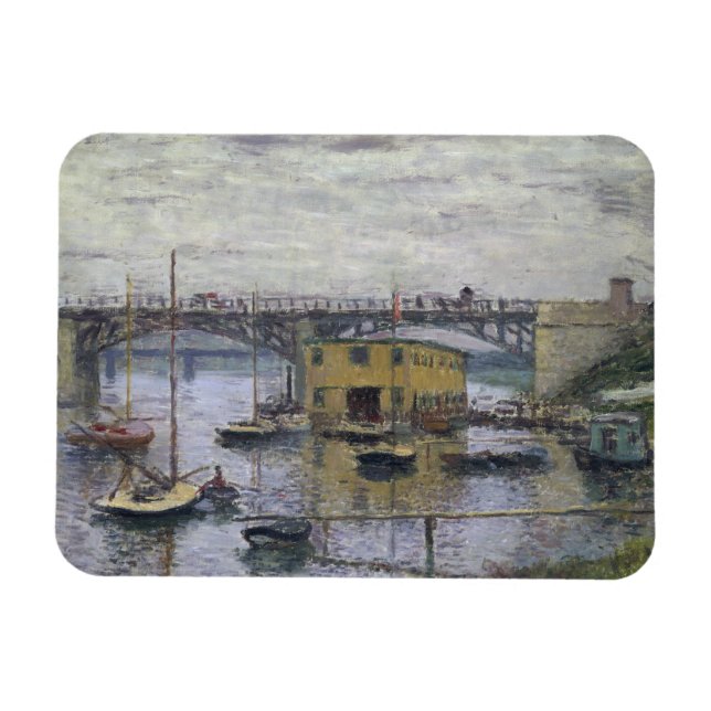 Claude Monet - Bridge at Argenteuil on a Grey Day Magnet (Horizontal)