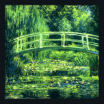 Claude Monet: Bridge Over a Pond of Water Lilies Poster<br><div class="desc">A wonderful classic poster featuring featuring a bridge over a pond of water lilies,  painted by the French impressionist painter Claude Monet.</div>