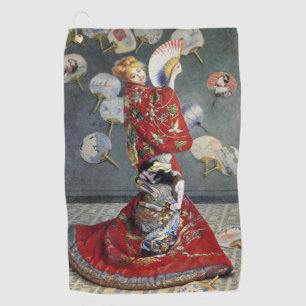 Claude Monet Camille in Red Japanese Kimono Art Golf Towel