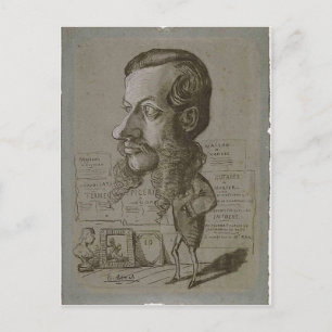 Claude Monet Caricature of L?on Manchon c. 1855-18 Postcard
