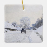 Claude Monet - Cart on the Snowy Road at Honfleur Ceramic Ornament<br><div class="desc">A Cart on the Snowy Road at Honfleur / La Charrette,  route sous la neige a Honfleur - Claude Monet,  Oil on Canvas,  1867</div>