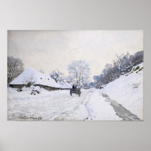 Claude Monet - Cart on the Snowy Road at Honfleur Poster