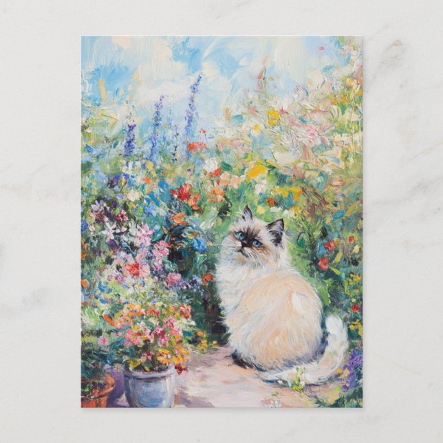 Claude Monet Cat Vintage Postcard (Front)