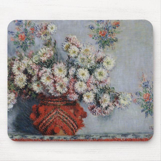Claude Monet | Chrysanthemums, 1878 Mouse Mat (Front)