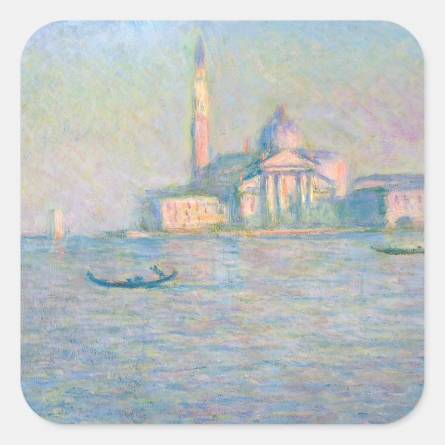 Claude Monet - Church of San Giorgio Maggiore Square Sticker (Front)