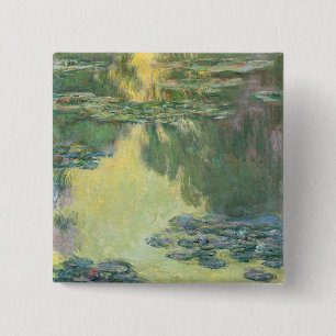 Claude Monet Classic Painting, Waterlilies (1907) 15 Cm Square Badge