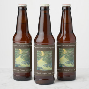 Claude Monet Classic Painting, Waterlilies (1907) Beer Bottle Label