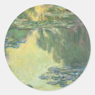 Claude Monet Classic Painting, Waterlilies (1907) Round Sticker