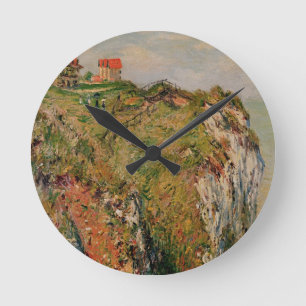 Claude Monet Cliff at Dieppe, 1882 Round Clock