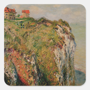 Claude Monet Cliff at Dieppe, 1882 Square Sticker