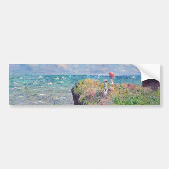Claude Monet - Cliff Walk at Pourville Bumper Sticker (Front)