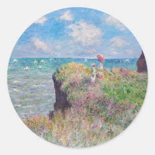 Claude Monet - Cliff Walk at Pourville Classic Round Sticker