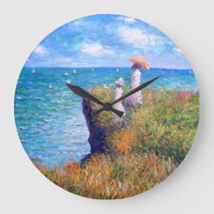 Claude Monet: Cliff Walk at Pourville Large Clock
