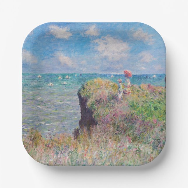 Claude Monet - Cliff Walk at Pourville Paper Plate (Front)