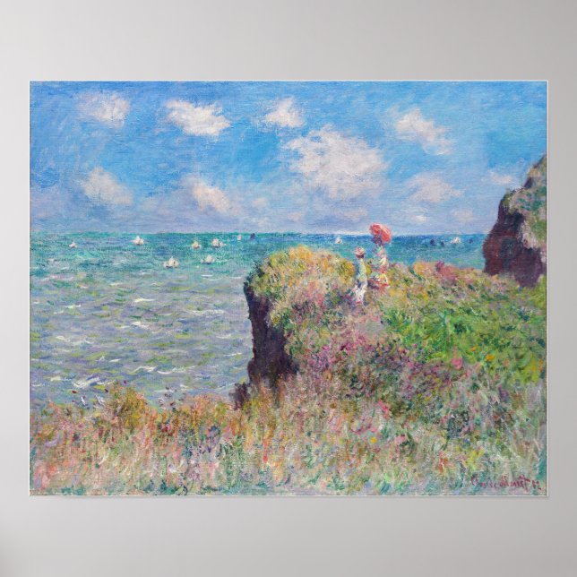 Claude Monet - Cliff Walk at Pourville Poster (Front)