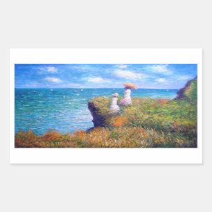 Claude Monet: Cliff Walk at Pourville Rectangular Sticker