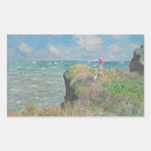 Claude Monet - Cliff Walk at Pourville Rectangular Sticker