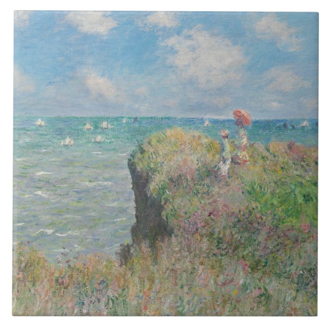 Claude Monet - Cliff Walk at Pourville Tile (Front)