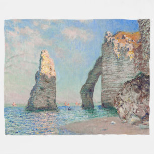 Claude Monet - Cliffs at Etretat Fleece Blanket