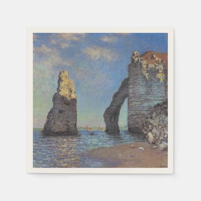 Claude Monet Cliffs at Etretat Impressionist Paint Napkin (Front)