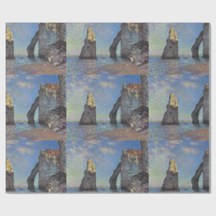 Claude Monet Cliffs at Etretat Impressionist Paint Wrapping Paper