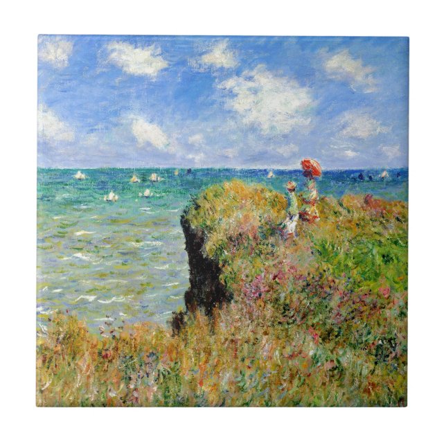 Claude Monet Clifftop Walk Tile (Front)