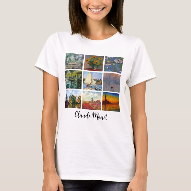 Claude Monet Collage Personalised Art Print T-Shirt (Front)