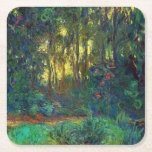 Claude Monet - Corner of a Pond with Waterlilies Square Paper Coaster<br><div class="desc">Coin du bassin aux nympheas / Corner of a Pond with Waterlilies - Claude Monet,  Oil on Canvas,  1918</div>