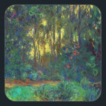 Claude Monet - Corner of a Pond with Waterlilies Square Sticker<br><div class="desc">Coin du bassin aux nympheas / Corner of a Pond with Waterlilies - Claude Monet,  Oil on Canvas,  1918</div>