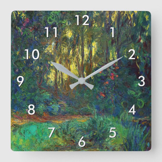 Claude Monet - Corner of a Pond with Waterlilies Square Wall Clock (Front)
