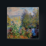 Claude Monet - Corner of the Garden at Montgeron 15 Cm Square Badge<br><div class="desc">Corner of the Garden at Montgeron / Coin de jardin a Montgeron - Claude Monet,  Oil on Canvas,  1876</div>