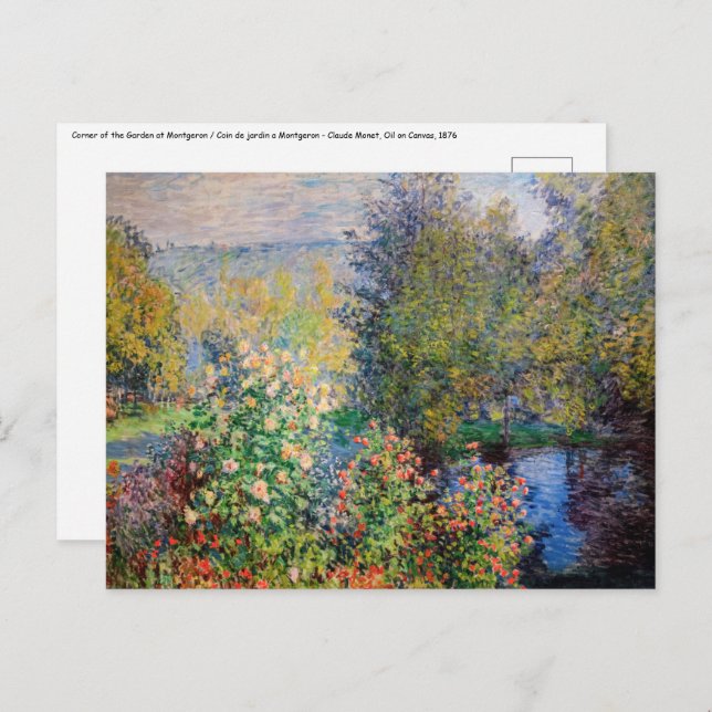 Claude Monet - Corner of the Garden at Montgeron Postcard (Front/Back)