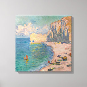 Claude Monet - Etretat: Beach and Falaise d'Amont Canvas Print