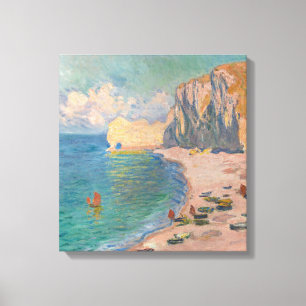 Claude Monet - Etretat: Beach and Falaise d'Amont Canvas Print