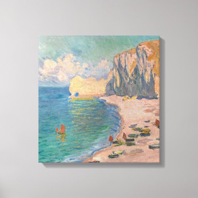 Claude Monet - Etretat: Beach and Falaise d'Amont Canvas Print (Front)