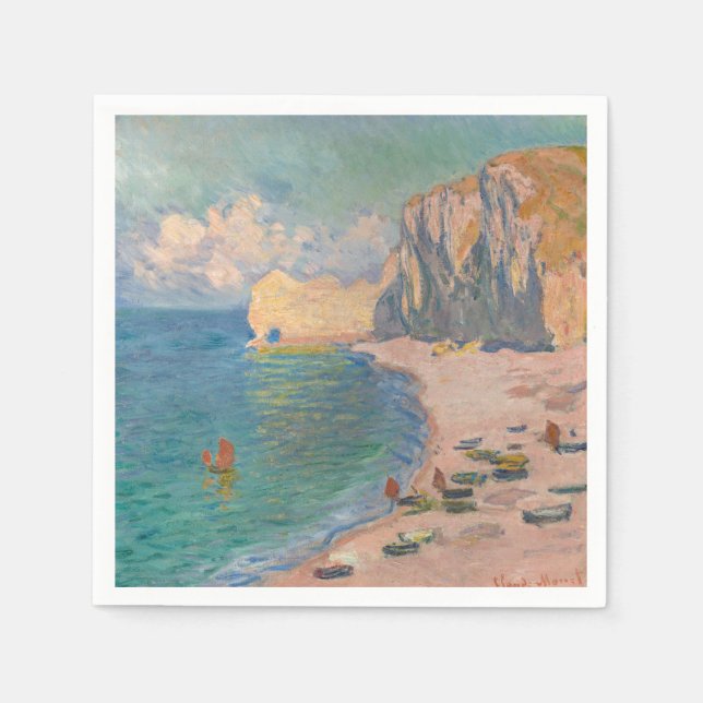 Claude Monet - Etretat: Beach and Falaise d'Amont Napkin (Front)