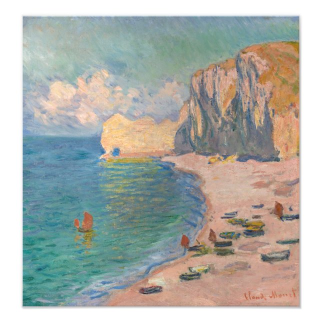 Claude Monet - Etretat: Beach and Falaise d'Amont Photo Print (Front)