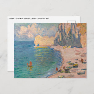 Claude Monet - Etretat: Beach and Falaise d'Amont Postcard