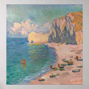 Claude Monet - Etretat: Beach and Falaise d'Amont Poster