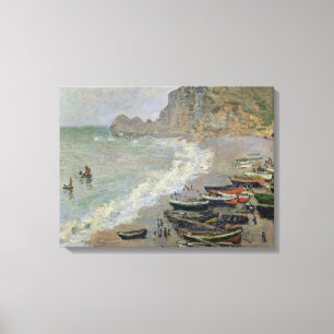 Claude Monet   Etretat, beach and Porte d'Amont Canvas Print