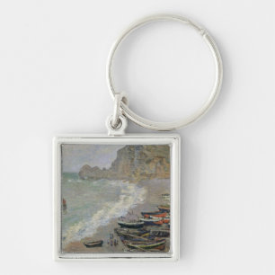 Claude Monet Etretat, beach and Porte d'Amont Key Ring