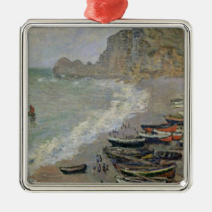 Claude Monet Etretat, beach and Porte d'Amont Metal Tree Decoration